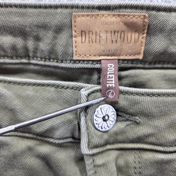 Driftwood Pants Womens 30 Green Colette Plaid Cuff Classic Fit Casual Stretch - Picture 4 of 10